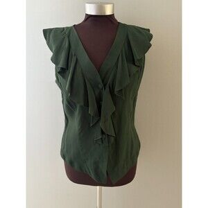 Vintage Johnathan Martin Sleeveless Top Size 9/10 Ruffle Forest Whimsy Festival